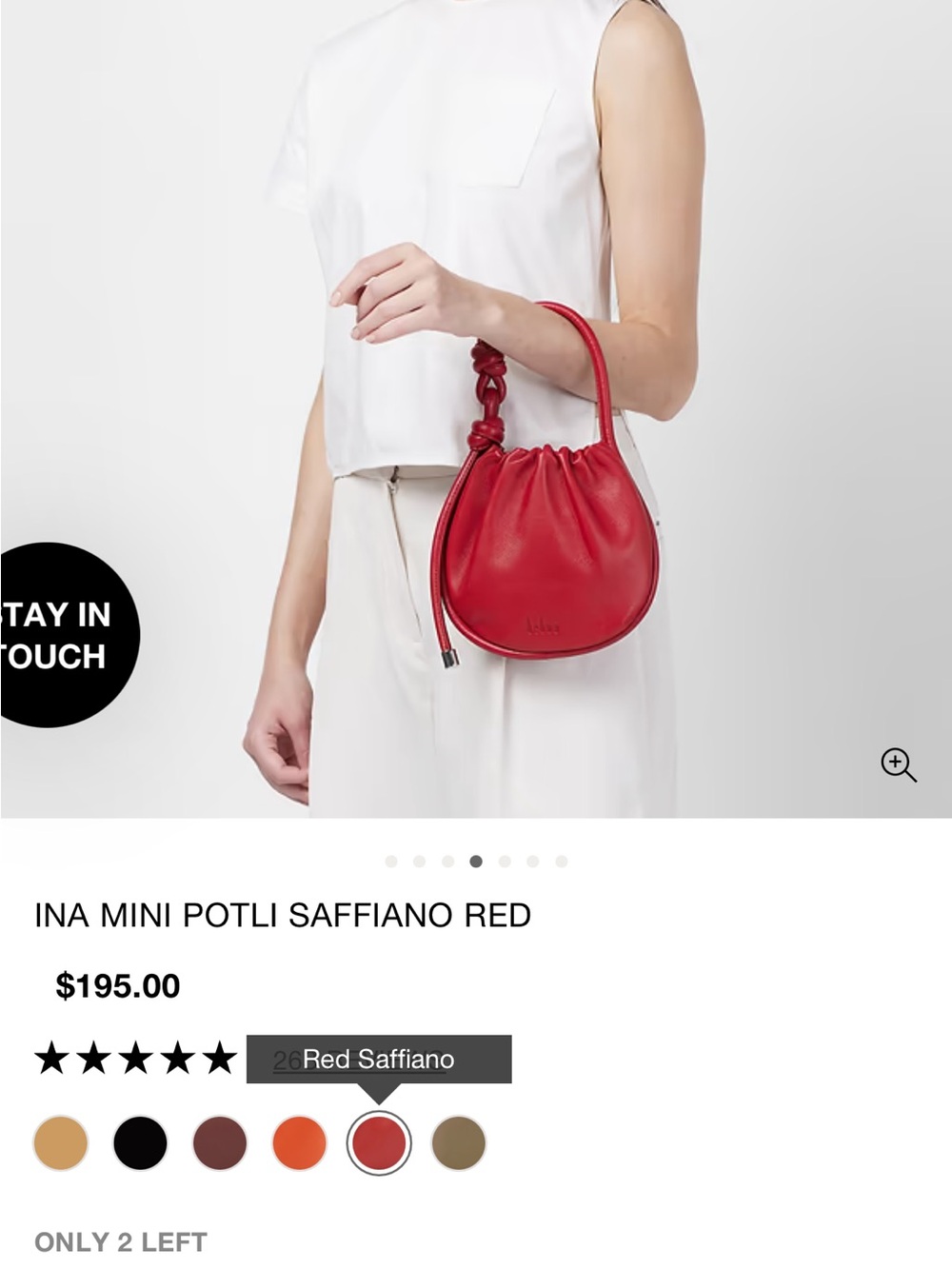 Ina Mini Potli Red Leather crossbody